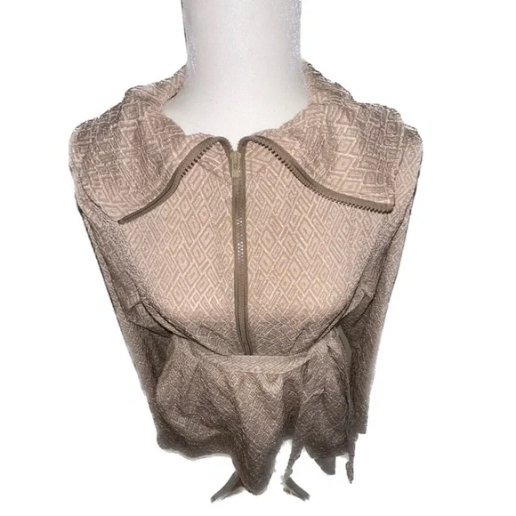 NEW - SHEIN - XL(12) | Geo Pattern Foldover Collar Layer Hem Belted Coat - Picture 8 of 11